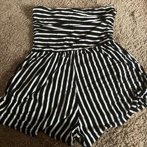 Fashion Nova Black and White High Waist Shorts